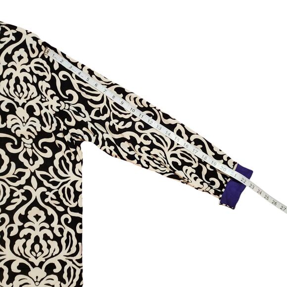 Foxcroft Cardigan Sweater Black & White, Purple Accents Button Front size 1X - Picture 9 of 12